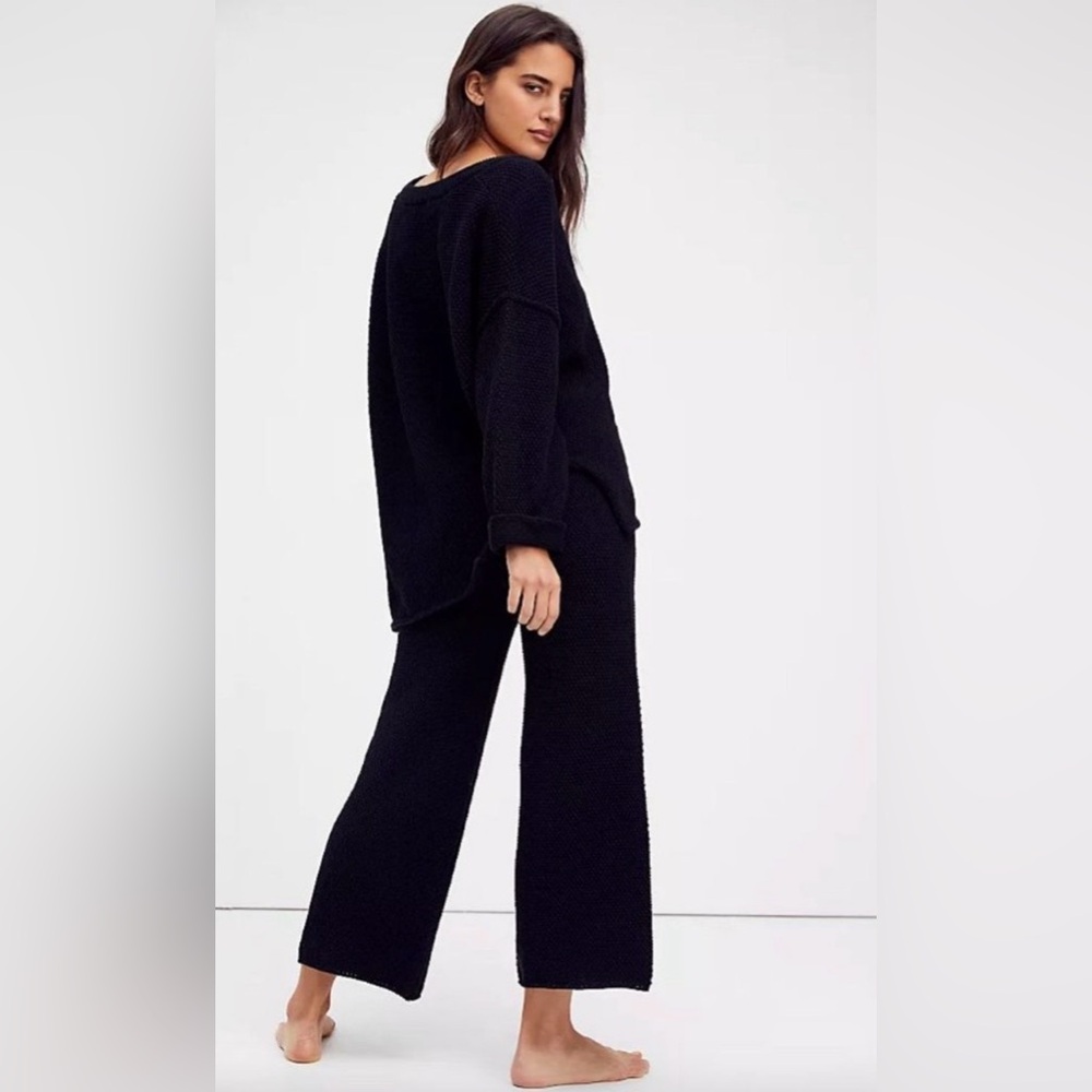 Free People Beach Hailee Sweater Set Black XS Boho Coastal Yachtcore Cozycore - Picture 5 of 10